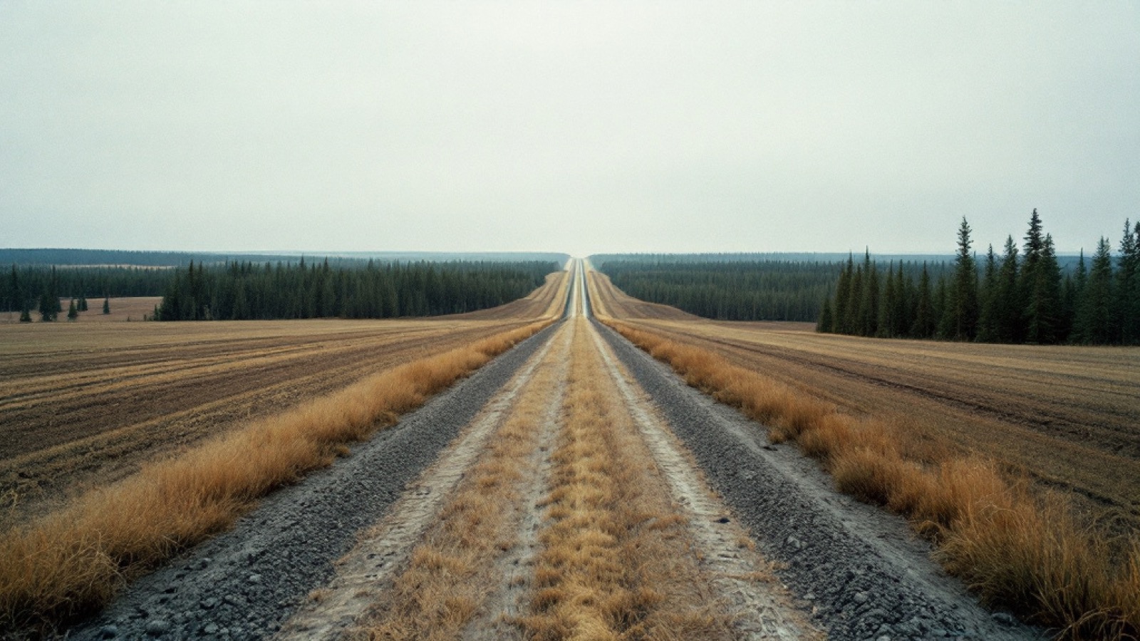 A natural-gas pipeline right-of-way cut through northern forest